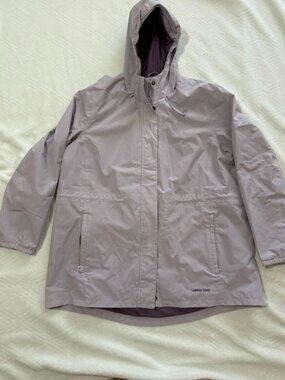 LANDS' END Womens L Jacket Packable Waterproof Girly Pastel Comfy Nautical Beach